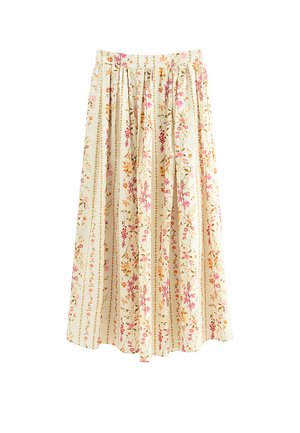 New Look, WHITE FLORAL PRINT MIDI SKIRT - Maxirok - off white