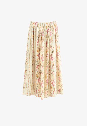 New Look, WHITE FLORAL PRINT MIDI SKIRT - Jupe longue - off white