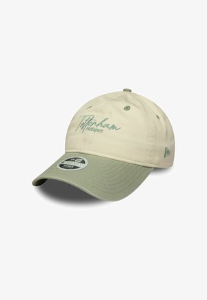 Beige and light green baseball cap with "Tottenham Hotspur" embroidered on front and a "9TWENTY Women" sticker on the brim.
