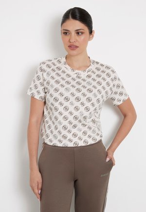 4G LOGO ALL OVER - T-shirt imprimé - hellbraun