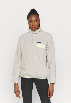SYNCH SNAP - Fleecepaita - oatmeal heather/jellyfish yellow