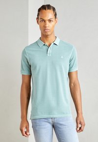 Marc O'Polo SHORT SLEEVE SLITS AT HEM EMBROIDERY - Polokošeľa - midnight moss