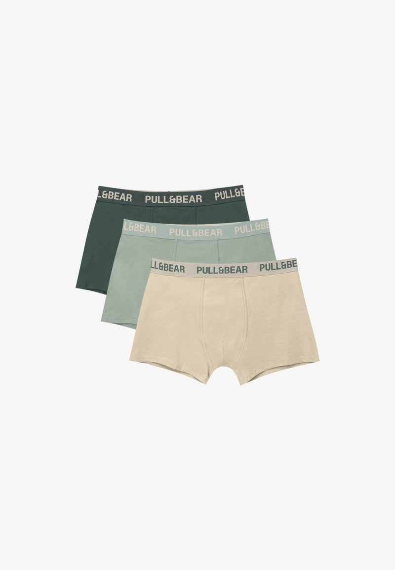 PULL&BEAR LOGO - 3-PACK - Úzke boxerky - beige
