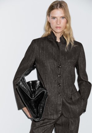 Massimo Dutti FLECKED - Blazer - black