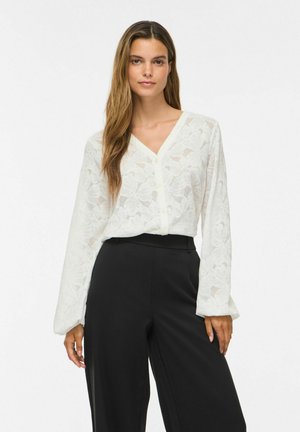 VILA, LONG SLEEVED SHIRT VILANERA V-NECK - Blouse - snow white1