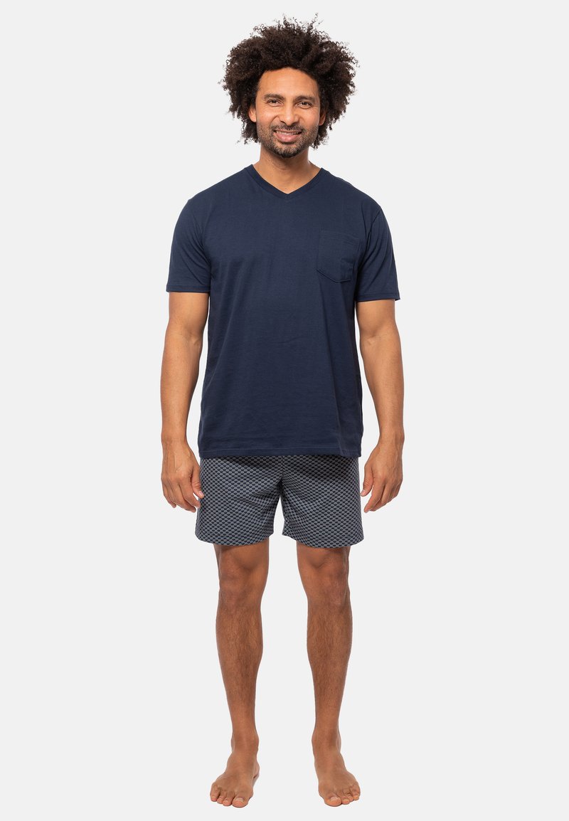 AMMANN Nachtwäsche Set - blau gemustert