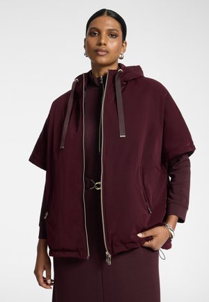 Elena Mirò, CAPPA LIGHTWEIGHT CON MANICHE CORTE - Sudadera con cremallera - bordeaux