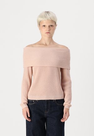 ONLMELTON LIFE OFF SHOULDER - Strikkegenser - rose smoke
