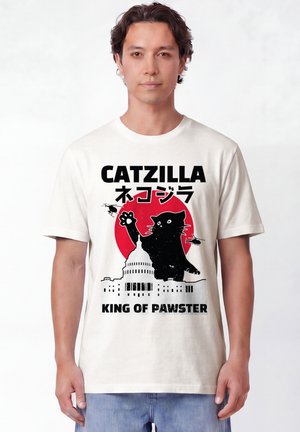watapparel, CATZILLA UNISEX - T-shirt imprimé - off white