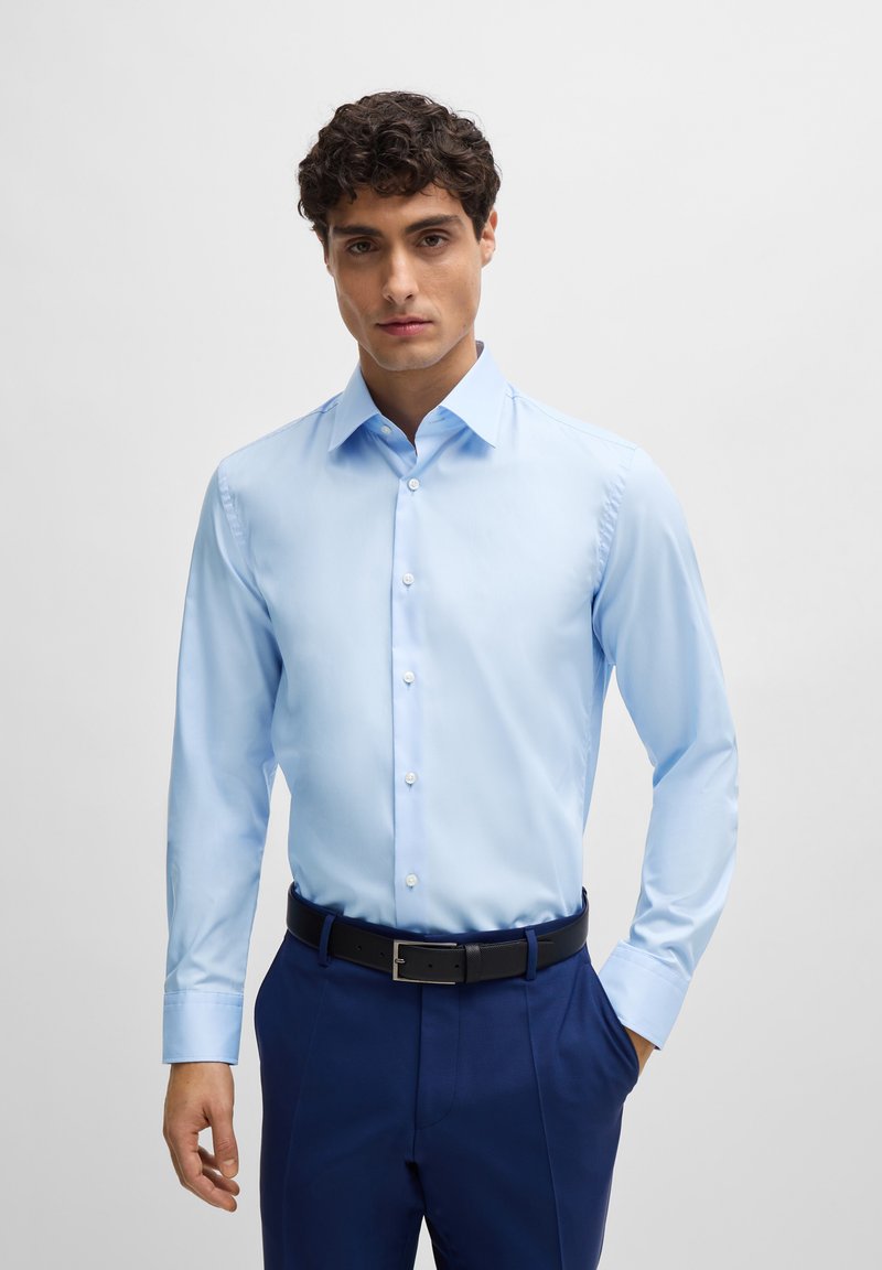 Camicia Eton Uomo Classica Formale Blu Slim Fit Cotone Ma9 Taglia 15 38