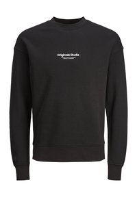 Felpa nera girocollo in cotone, con logo testuale bianco "Originals Studio" sul davanti. Polsini e orlo a costine.