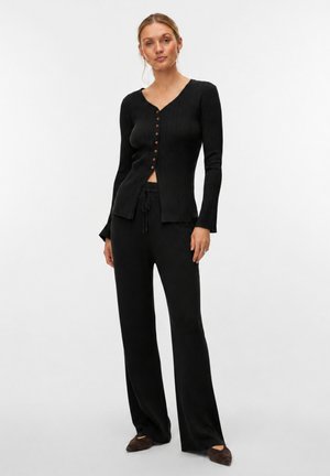 Vero Moda VMWILLOW LS V-NECK LONG CARDIGAN BOO - Cardigan - nero