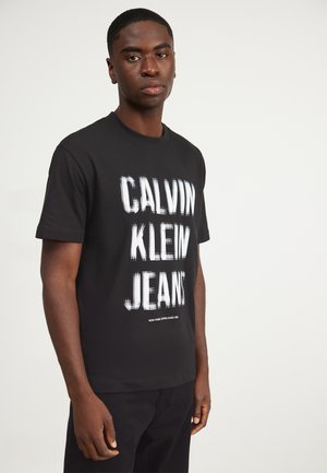 Calvin Klein Jeans ILLUSION LOGO TEE - Camiseta estampada - black