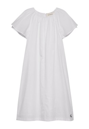 LOOSE POPLIN RUCHED - Jurk - bright white