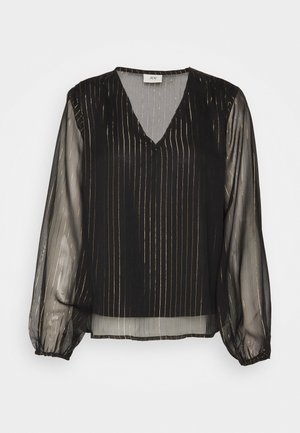 JDY JDYCODY  V-NECK TOP  - Bluză - black detail:gold lurex