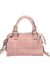 Borsa a tracolla finta pelle di un delicato rosa chiaro, con manici doppi, accessori in tonalità oro e superficie testurizzata. Include una tracolla rimovibile.