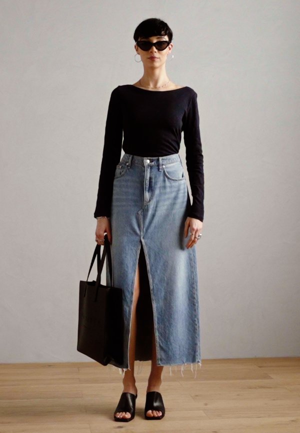 LONG SLEEVE BOAT NECK - Long sleeved top - manic midnight2