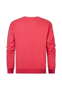 Rode ronde-neck sweatshirt, gemaakt van een katoenmix, met lange mouwen, ribbelboorden en een eenvoudige, gladde textuur.