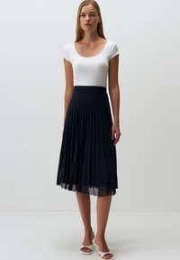 Jimmy Key HIGH WAIST MIDI - Gonna a pieghe - dark blue