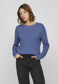 VILA VIDALO O NECK - Stickad tröja - bijou blue