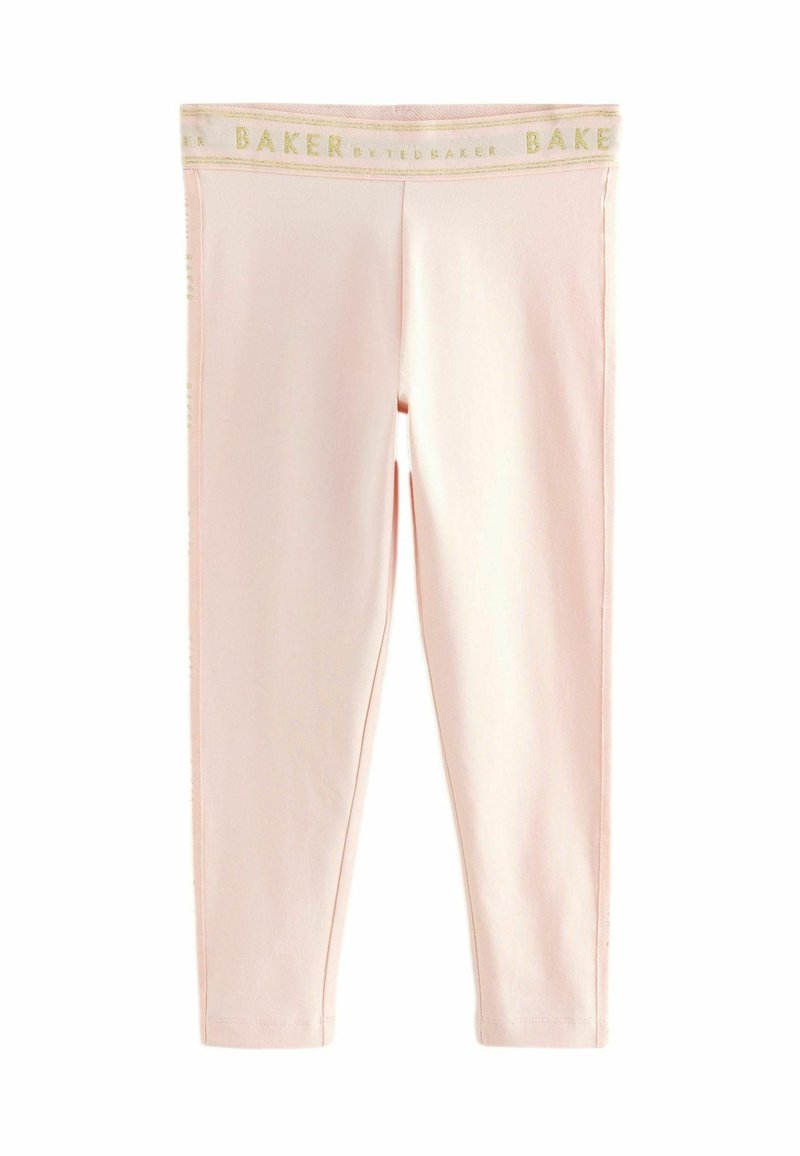 Svijetlopink legging s elastičnim pojasom s natpisom "BAKER by Ted Baker" u zlatnoj boji. Glatka tekstura i uski dizajn.