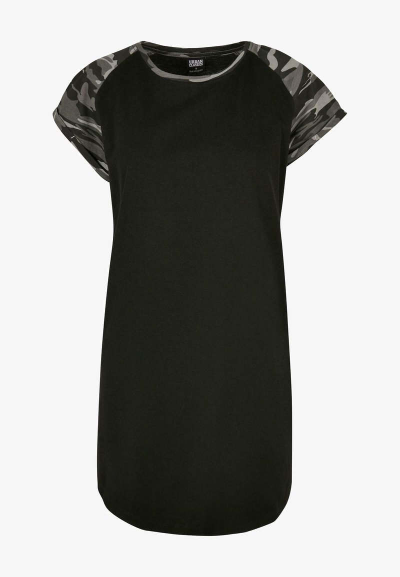 Urban Classics RAGLAN TEE - Haljina od žerseja - black darkcamo