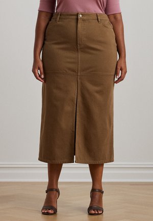 DENIM MAXISKIRT - Jeansrok - honey tan wash