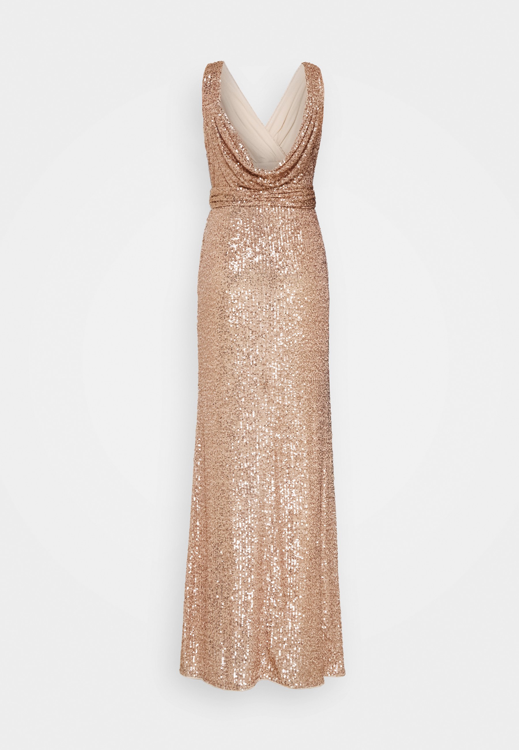 adrianna papell rose gold sequin dress