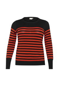 STRIPED  - Jersey de punto - black   red stripe