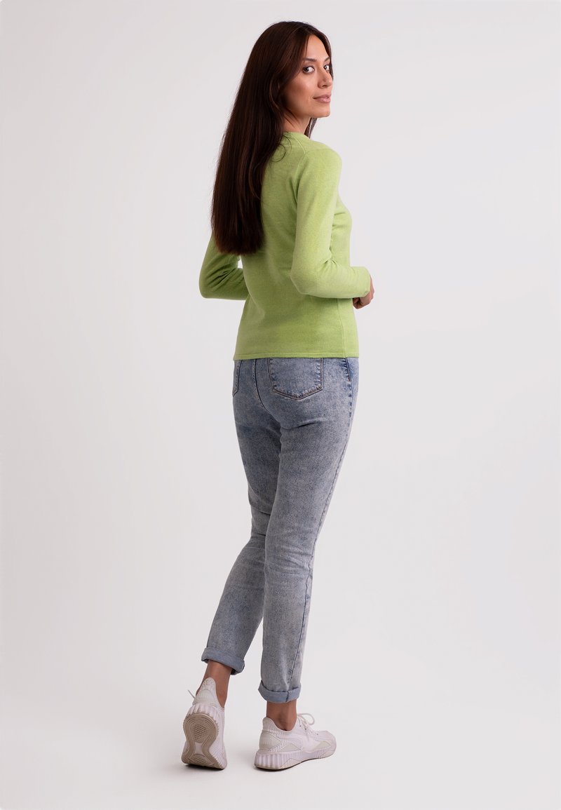 Damen Strickjacken | CASH-MERE Strickpullover grün - FX80758 Damen Strickjacken | CASH-MERE Strickpullover grün - FX80758