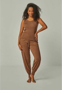 YOU LOOK PERFECT MERINO WOOL LOUNGEWEAR SET 3 PIECES - Nachtwäsche Set - cognac