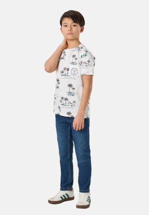 Blount & Pool, TROPICAL POCKET TEE JR UNISEX - T-shirt print - white volcano aop