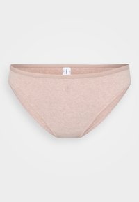 Light pink cotton underwear with a smooth texture, classic brief design, and subtle logo detail on the front.