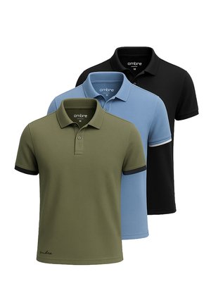 SET OF 3 - Polo - olive black blue
