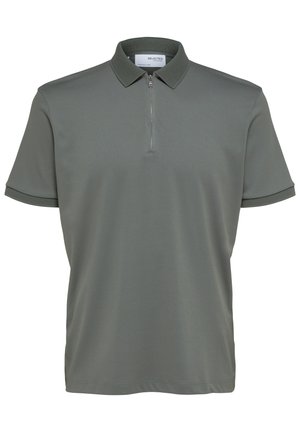 Selected, SLHFAVE ZIP - Polo - agave green