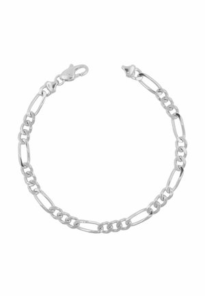 Bracelet chaîne Figaro en argent avec des maillons ovales petits et allongés alternés, avec fermoir mousqueton.