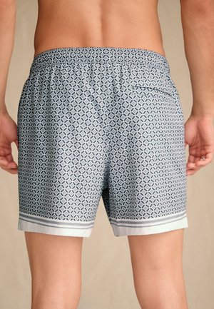 Next, REGULAR FIT - MOTIONFLEX GEO BORDER PRINT SWIM SHORTS 5{DQ} . - Bañador corto - grey white