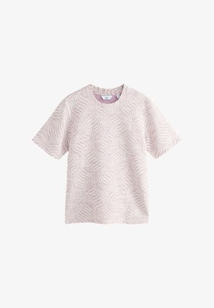 Next, REGULAR FIT - TEXTURED PATTERN RELAXED FIT T-SHIRT . - T-shirt imprimé - purple ecru white