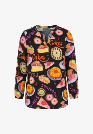 Angel of Style, DESSERT PRINT LONG SLEEVE BLOUSE - Bluse - black
