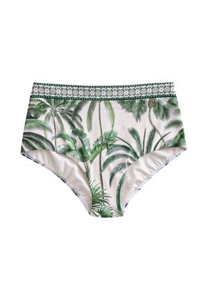 Next, HIGH WAIST - Bikinibukser - ecru green palm