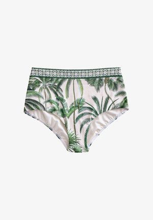 Next, HIGH WAIST - Bas de bikini - ecru green palm