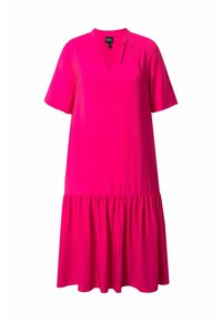 Ulla Popken FLOUNCE PANEL SHORT SLEEVE  - Jurk - pink