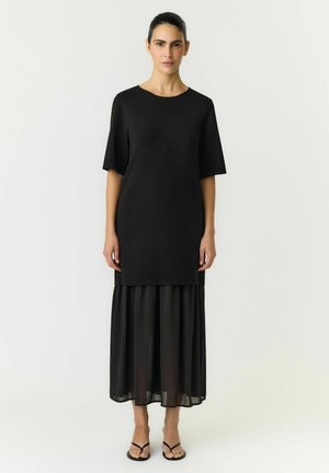 YAS, MIDI DRESS YASBEANI SS - Robe pull - mottled black
