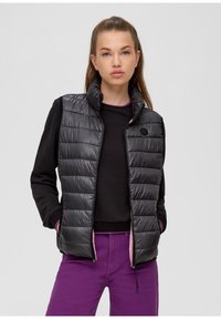 QS À COL DROIT - Weste - dunkelgrau