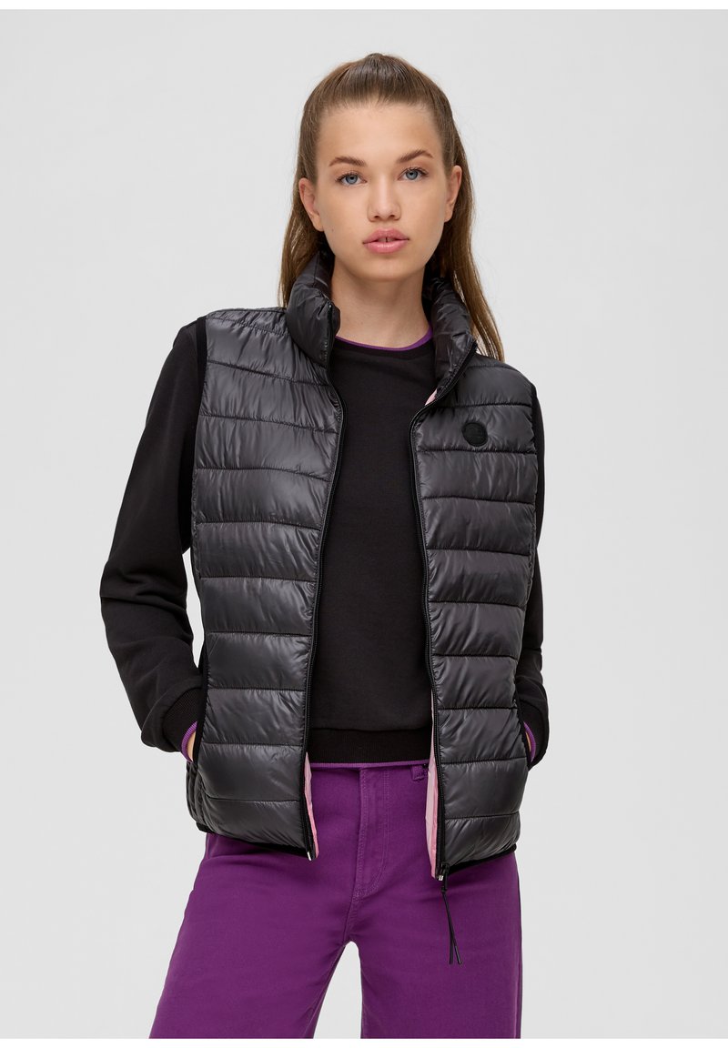 QS À COL DROIT - Weste - dunkelgrau