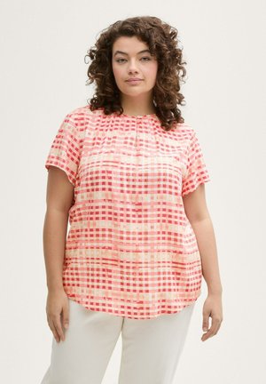 PLUS SIZE - Pusero - berry red check design