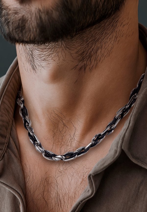 ZWEIFARBIG GEDREHT MASKULIN STATEMENT  - Halskette - schwarz
