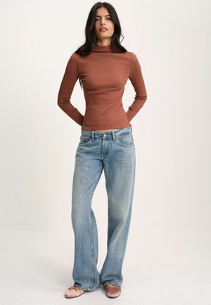 THE SET, 3 PACK LONG SLEEVE HIGH NECK RIBBED T-SHIRTS - Top s dlhým rukávom - brown ochre navy blue