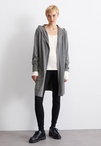 Marc O'Polo DENIM HOOD LONGSLEEVE - Strickjacke - dark shadow melange