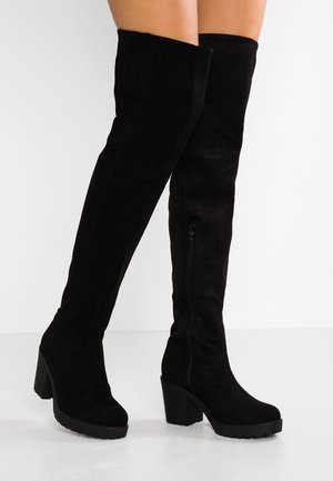 Overkneeskor - black